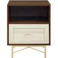 20" 1-Drawer Nightstand in Dark Walnut/White Poplar M32766