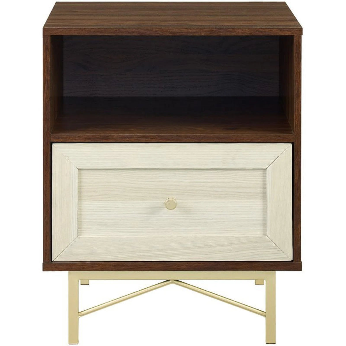 20" 1-Drawer Nightstand in Dark Walnut/White Poplar M32766