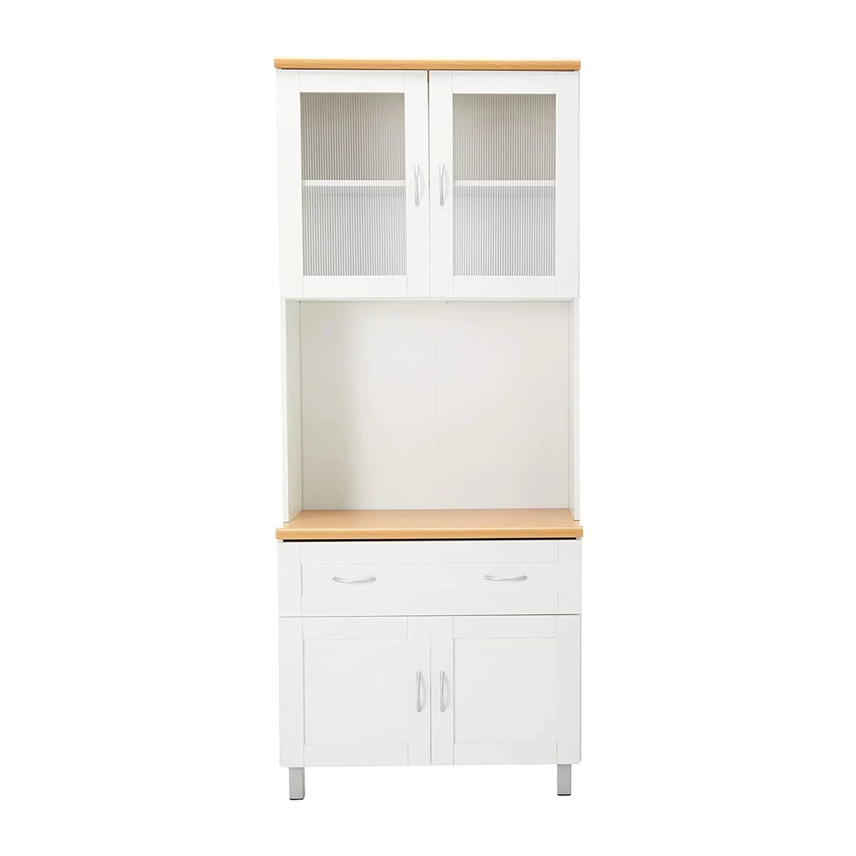 White Kitchen China Cabinet with Transparent Doors R3502