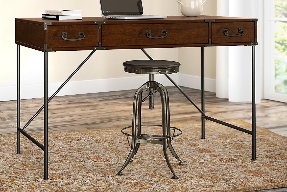 L Shaped Writing Desk with 2 Drawer File Cabinet, 60W R46458