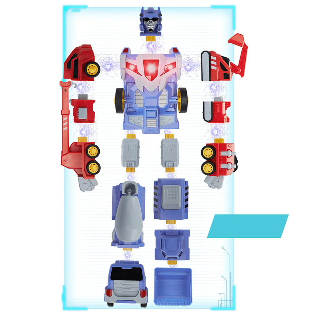 5-in-1 Construction Vehicles Transform Robot Kids Toys J33568