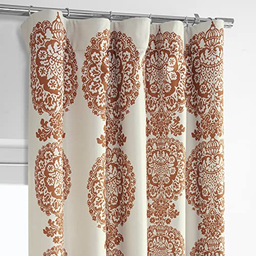 Room Darkening Curtains 50 X 108 Printed Linen Textured Black X8318