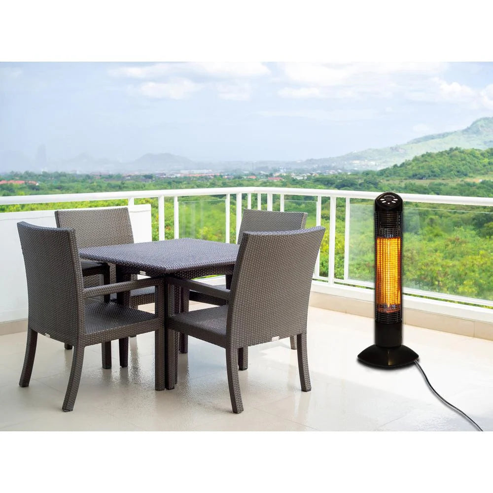 Black 1200W Oscillating Infrared Electric Outdoor Heater D524272