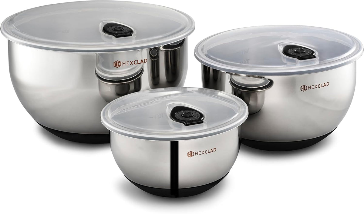 3-Piece Stainless Steel Mixing Bowl Set with Lids S840494