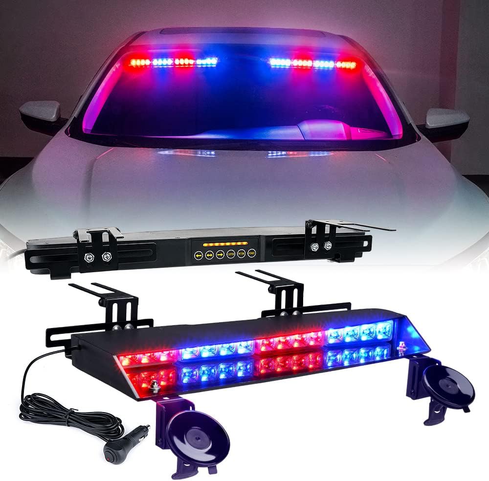 LED Strobe Light Bar Windshield White Red B4245