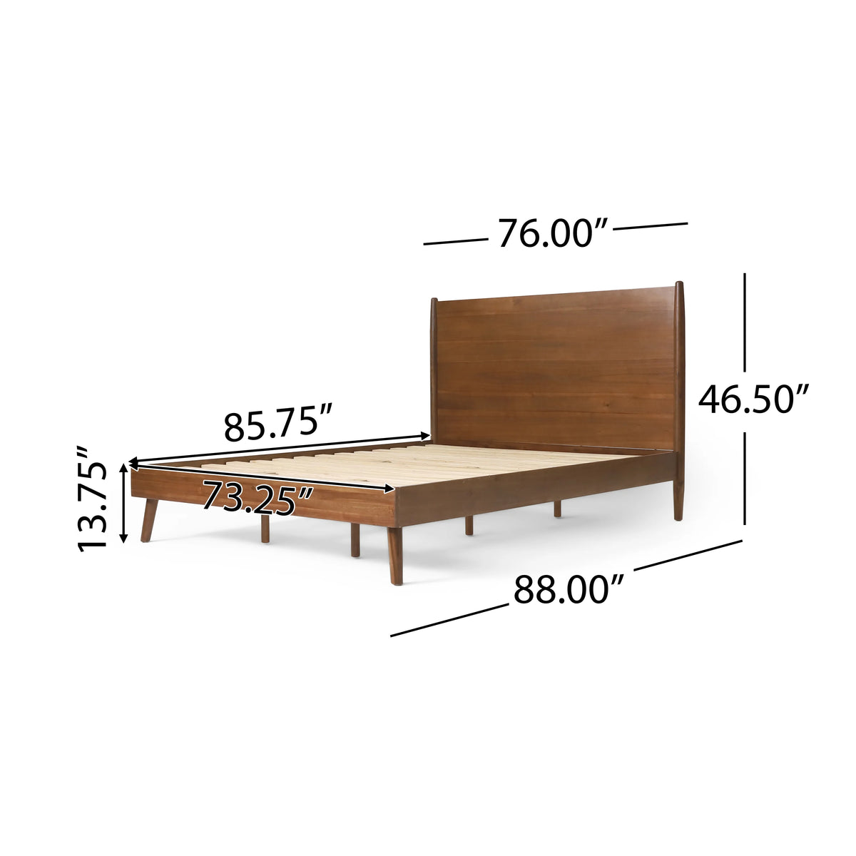 Mid Century Wood Bed V402