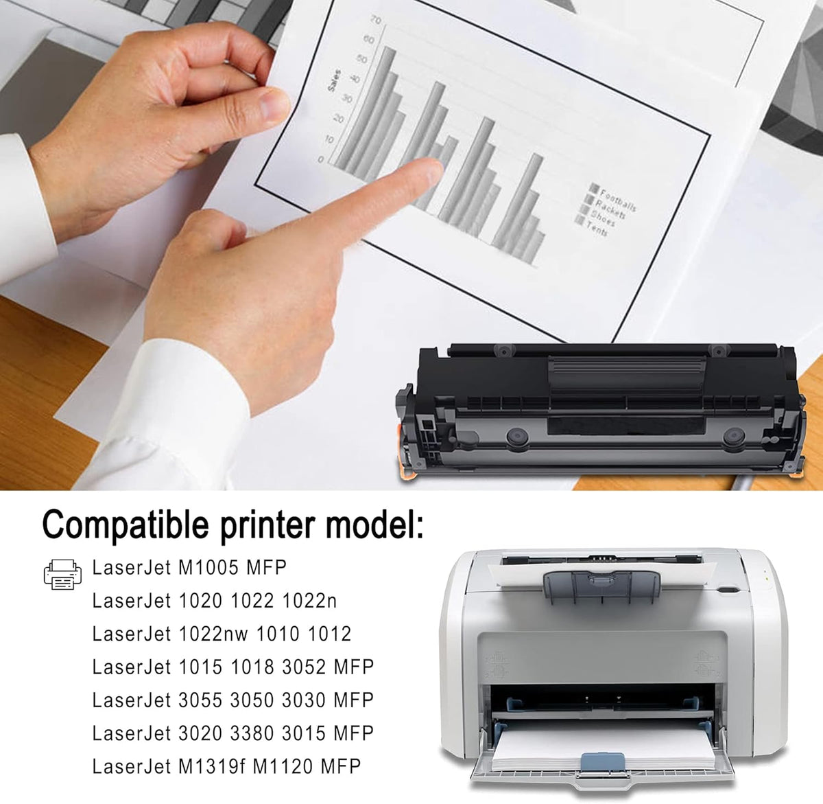 1 Pack 12A Q2612A Toner Cartridge B594074