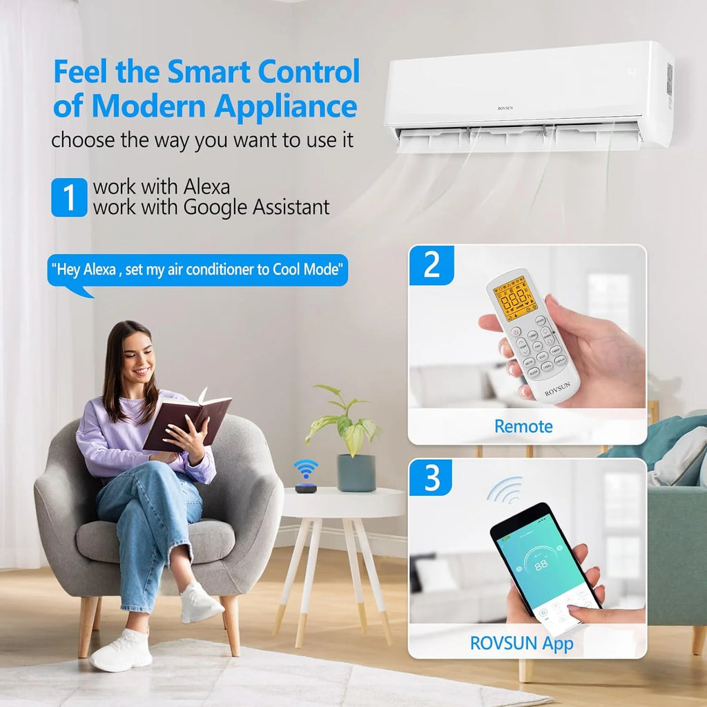 18000 BTU Wifi Enabled Mini Split AC/Heating System with Inverter L576760