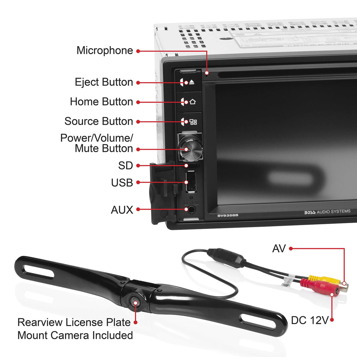 6.2” LCD Car DVD Player with Rearview Camera J465590