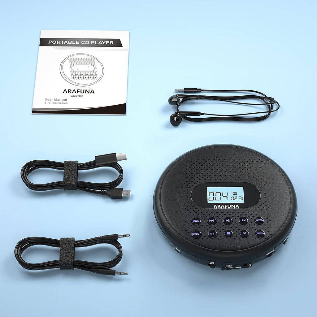 Portable CD Player with Dual Stereo Speakers and Anti-Skip Protection S105956