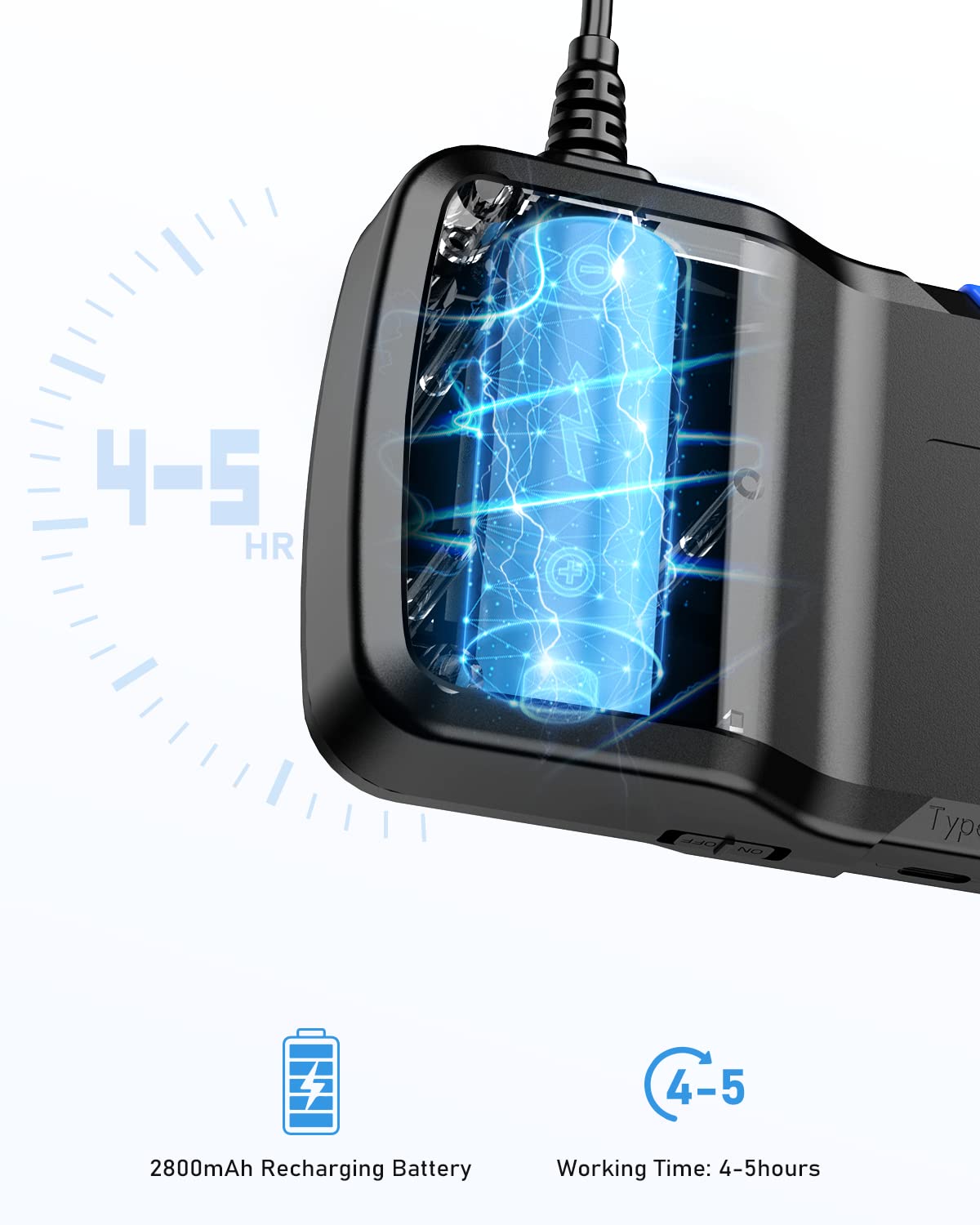 Dual Lens Industrial Endoscope 1080P Digital Borescope Inspection Camera with Light IP67 Waterproof 4.5 Screen 32GB Card 11.5FT Cable S301
