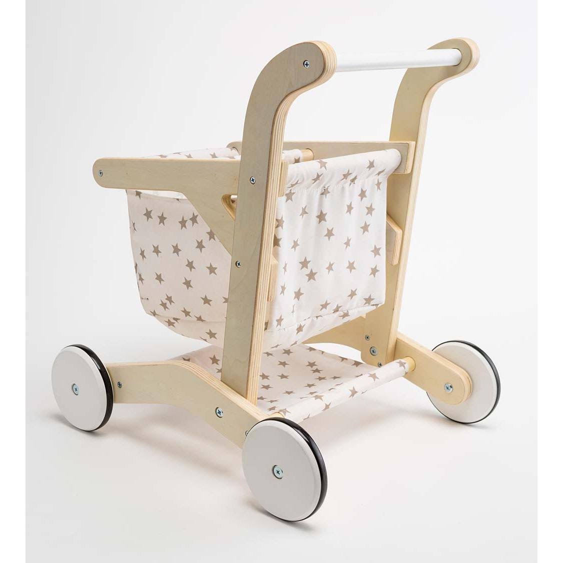 Wooden Shopping Cart Walker with Rolling Wheels E155221