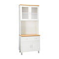 White Kitchen China Cabinet with Transparent Doors R3502