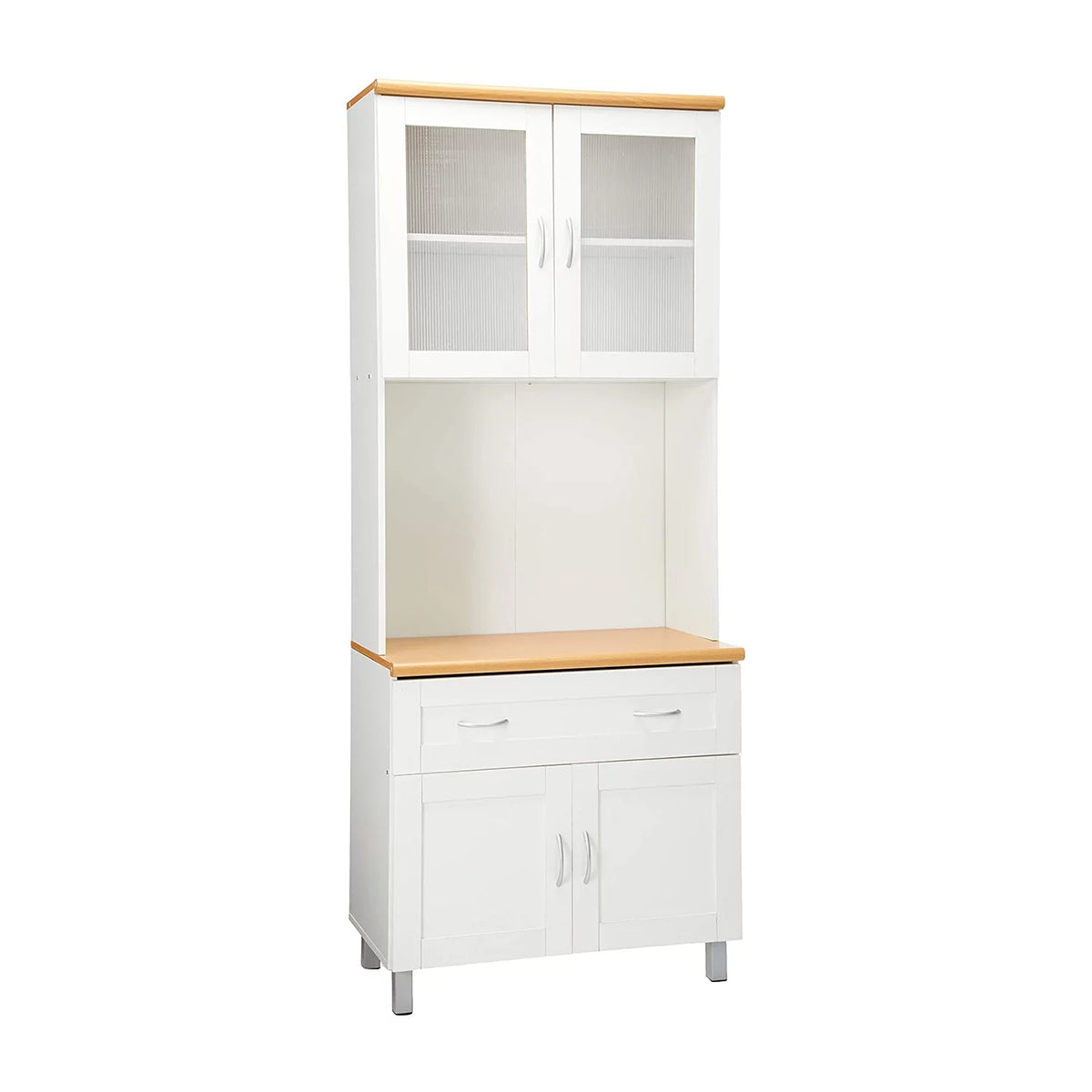 White Kitchen China Cabinet with Transparent Doors R3502