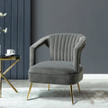 Grey Tufted Accent Barrel Chair F6266