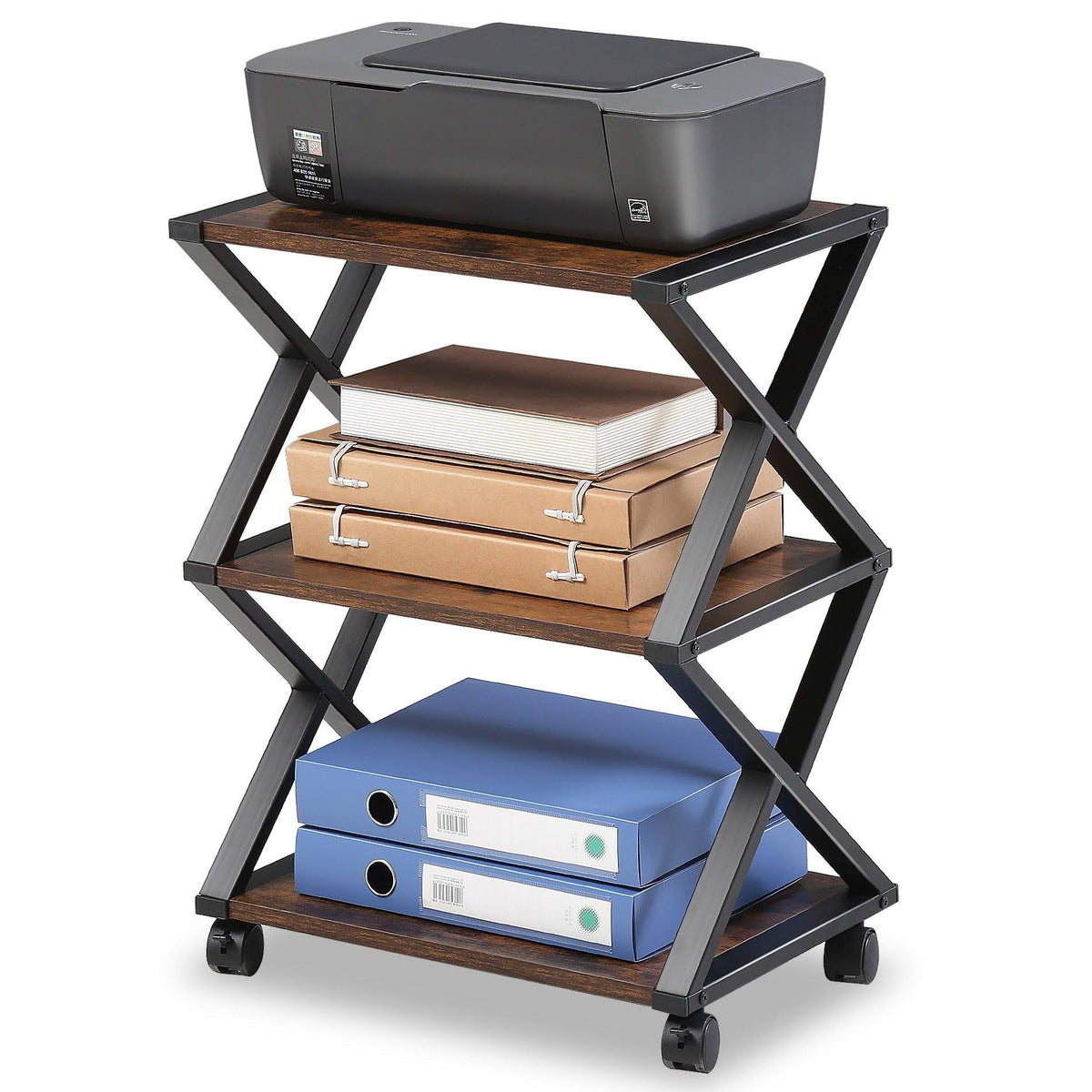 3 Tiers Wood and Metal Printer Stand E592