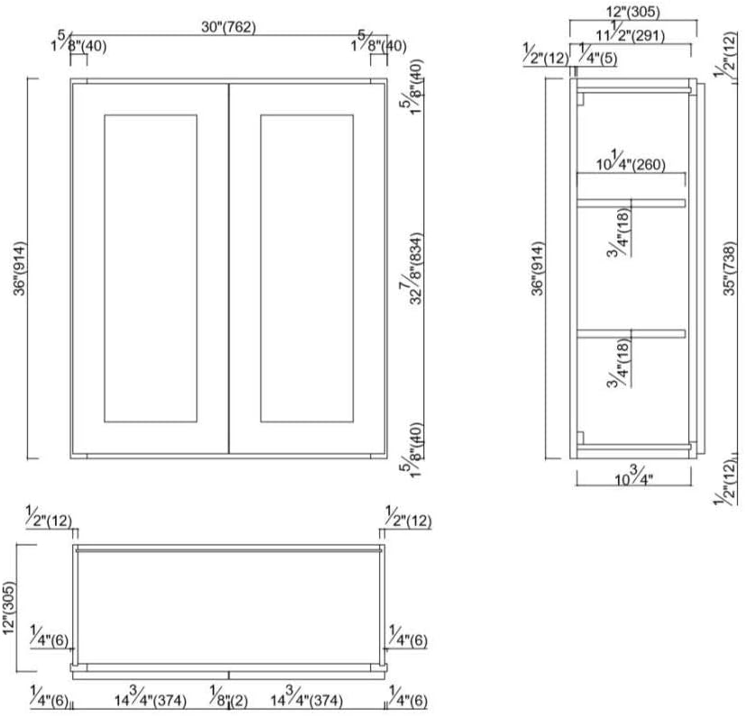 30x36x12 Espresso Wall Kitchen Cabinet Q854