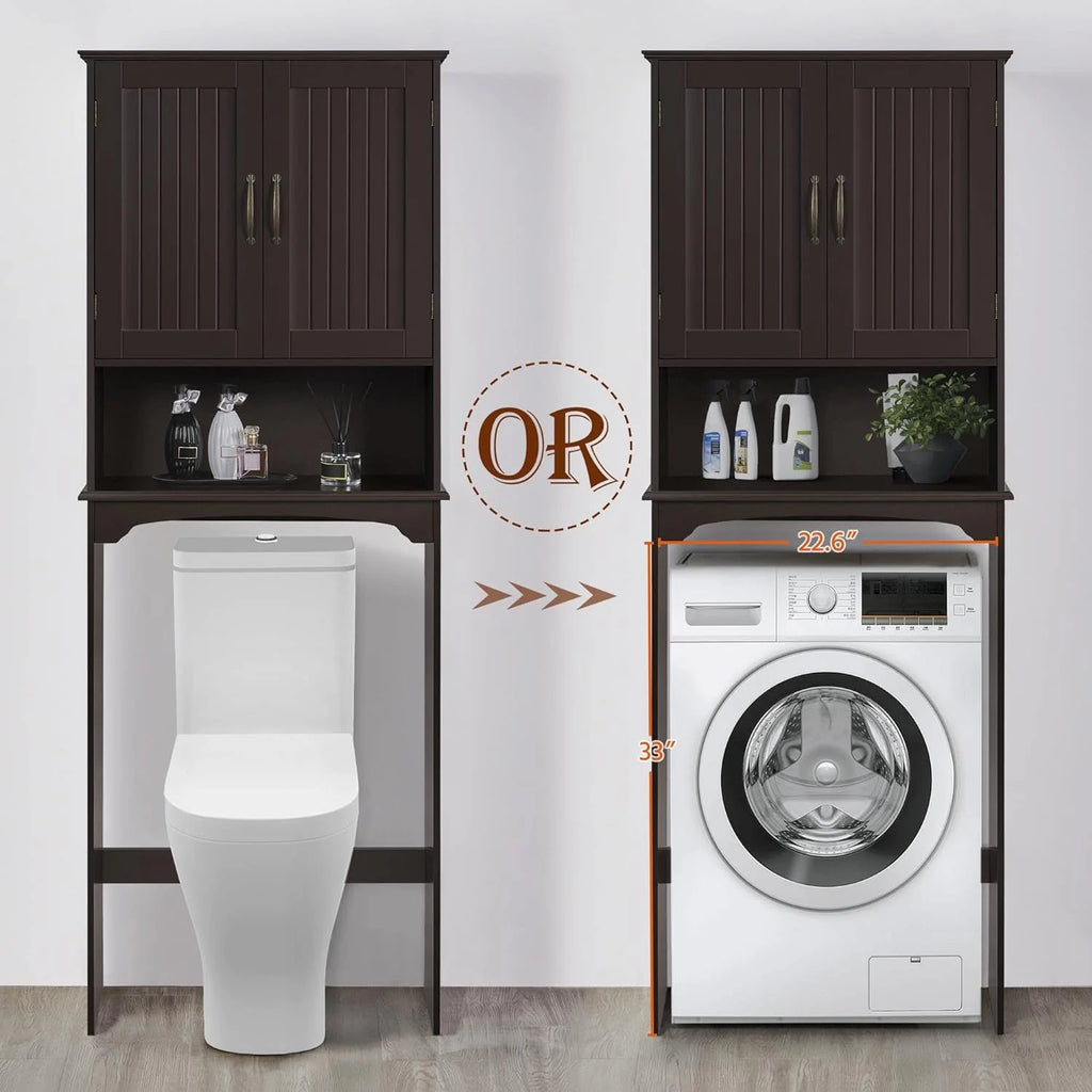Over The Toilet Storage Cabinet Bathroom Organizer with Adjustable Shelf Y545192