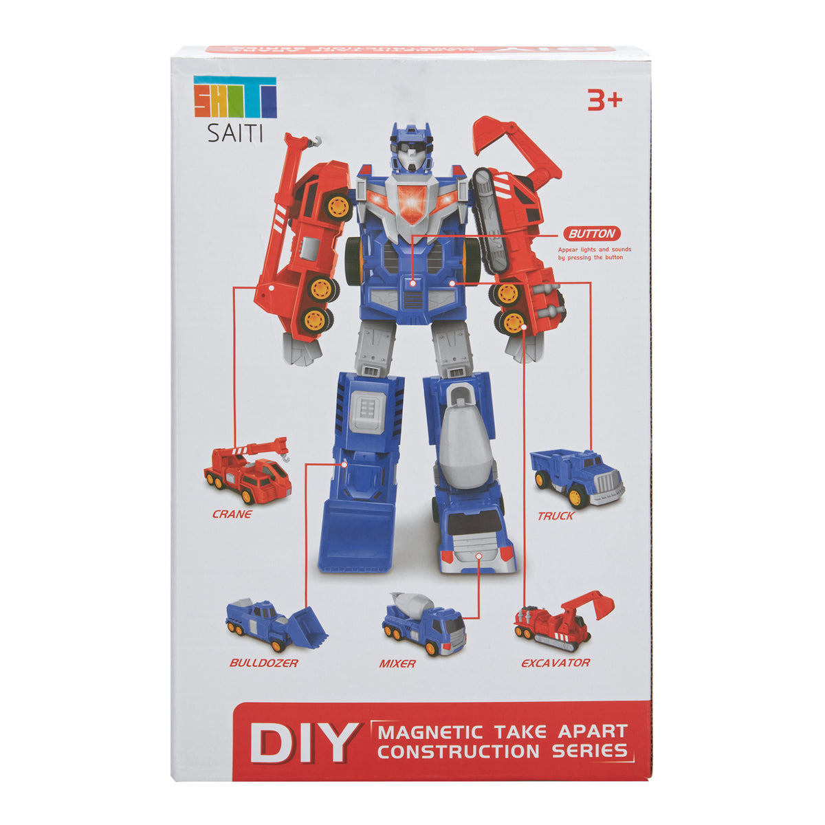 5-in-1 Construction Vehicles Transform Robot Kids Toys J33568