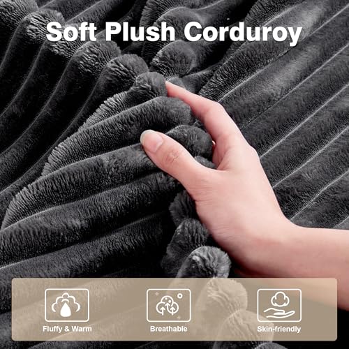 Grey Corduroy Rocking Chair with Ottoman Z7689