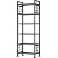 6-Wire Metal Standing Storage Shelf Rack Black V51295