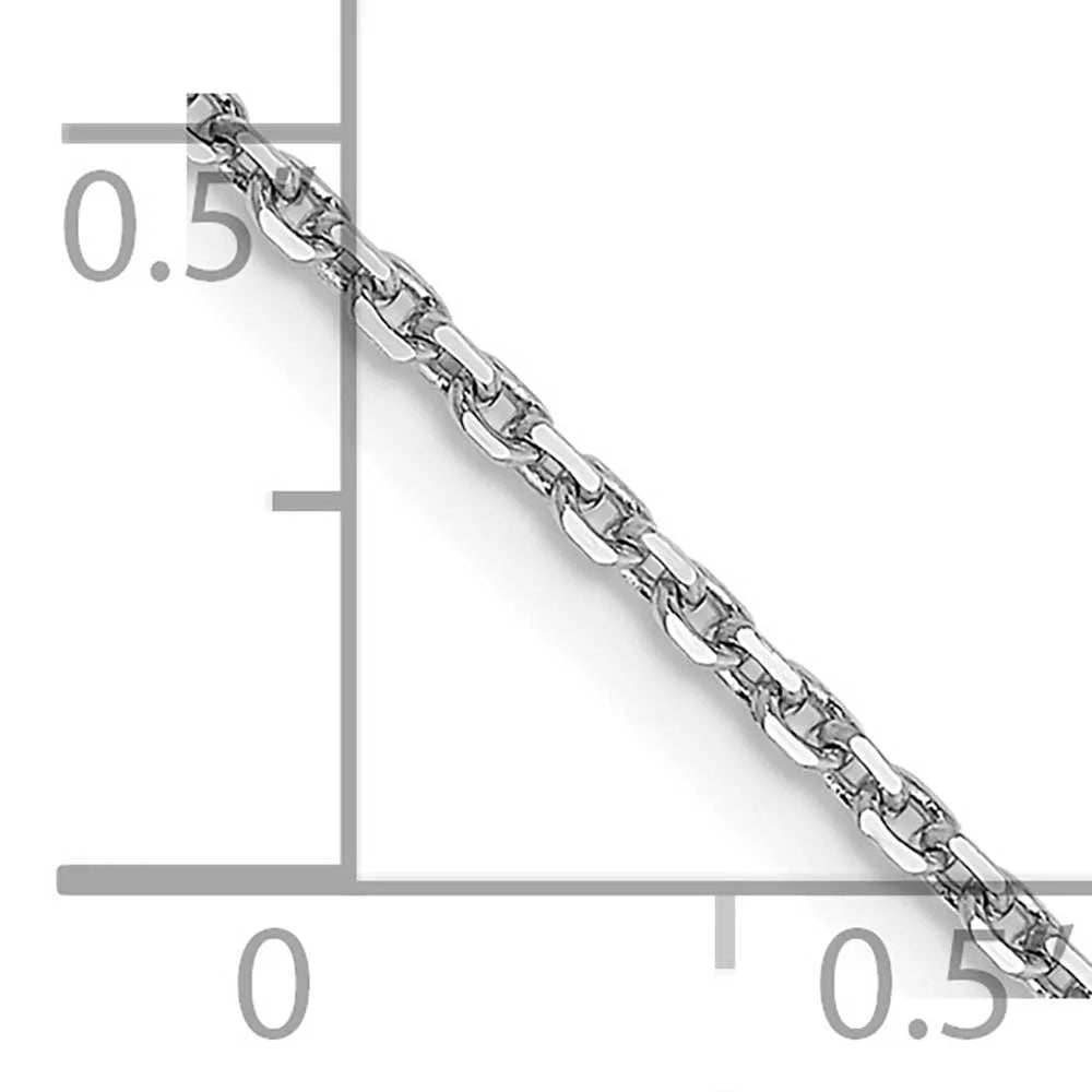 14 Karat White Gold 1.4mm Cable Chain Anklet Z1806