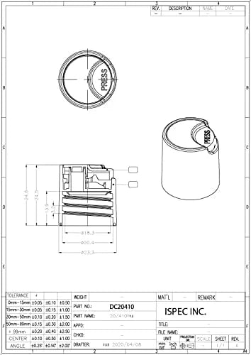 288 Caps White Disc Top Caps 20mm BPA-free PP D545