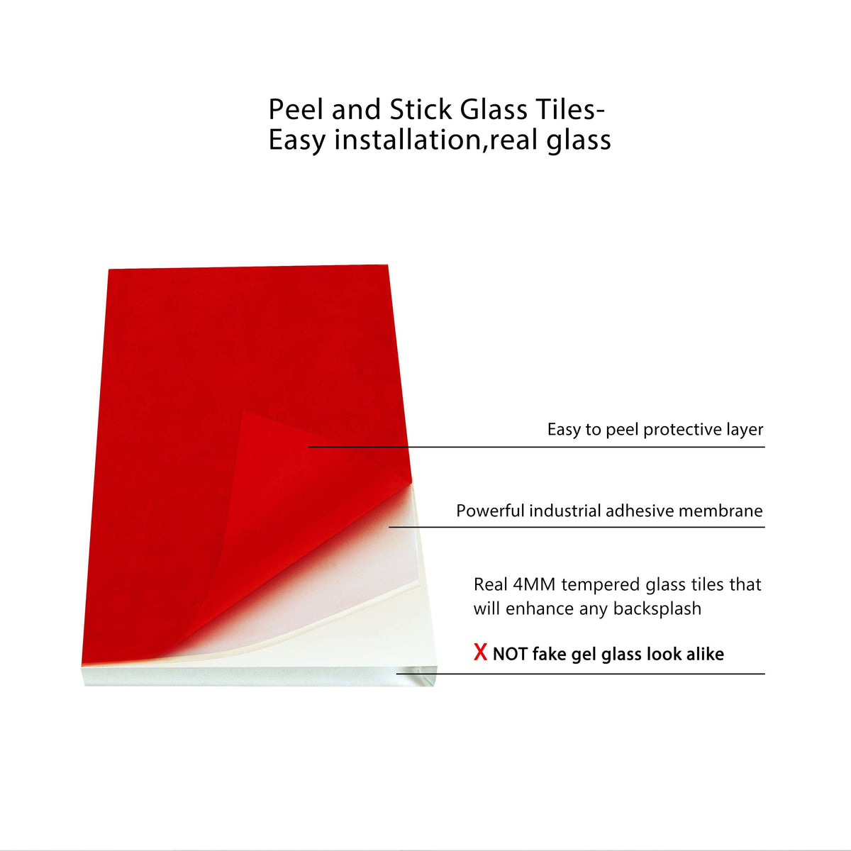 Ivory Glass Peel & Stick Subway Tile Z7455