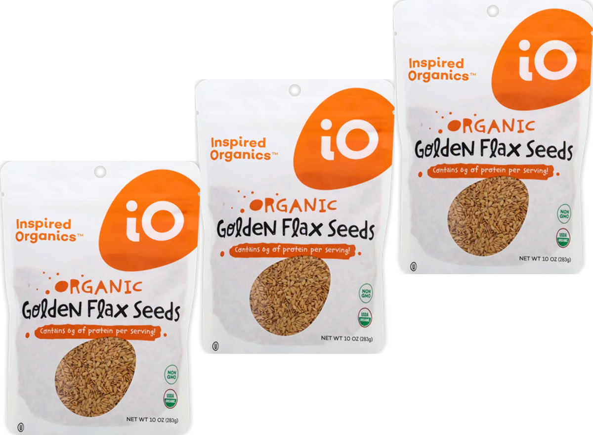 Certified Organic Golden Flax Seeds 3-Pack 10 oz A344080