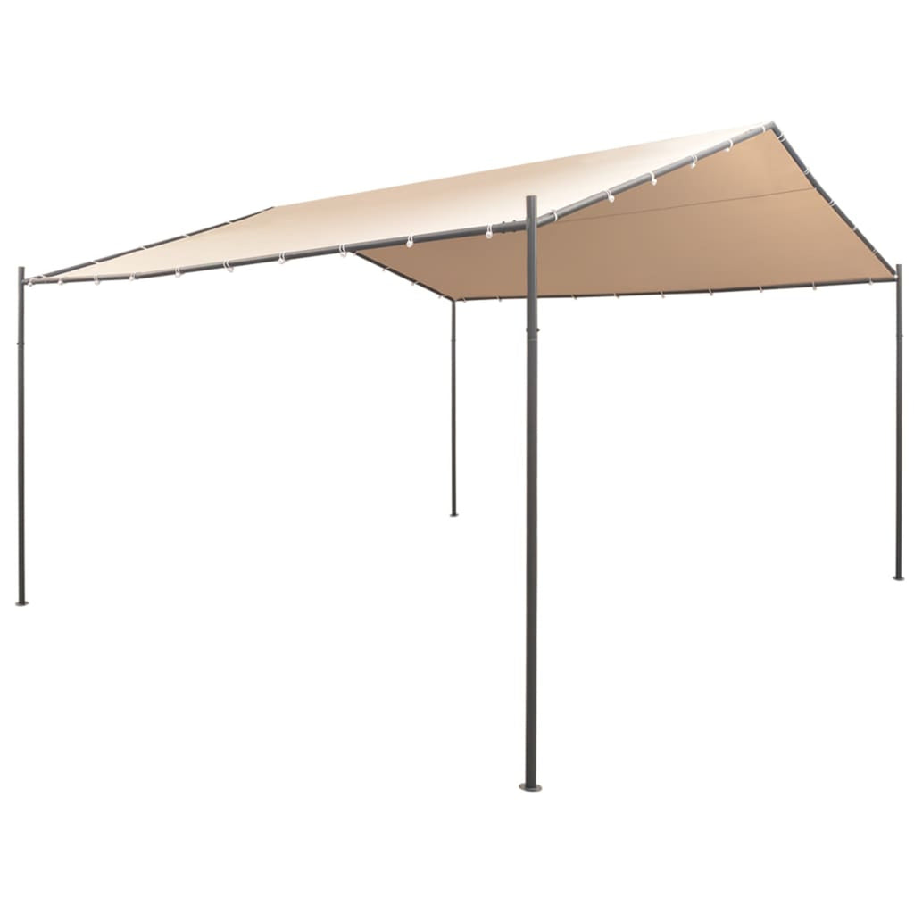 Beige Steel Frame Garden Canopy Tent Sun Shelter 13ft x 13ft x 8.5ft A287452