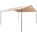 Beige Steel Frame Garden Canopy Tent Sun Shelter 13ft x 13ft x 8.5ft A287452