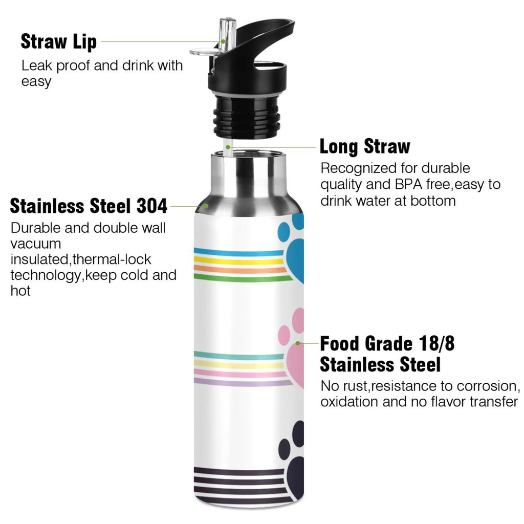 Stainless Steel Water Bottle with Straw Lid 20 OZ J6420