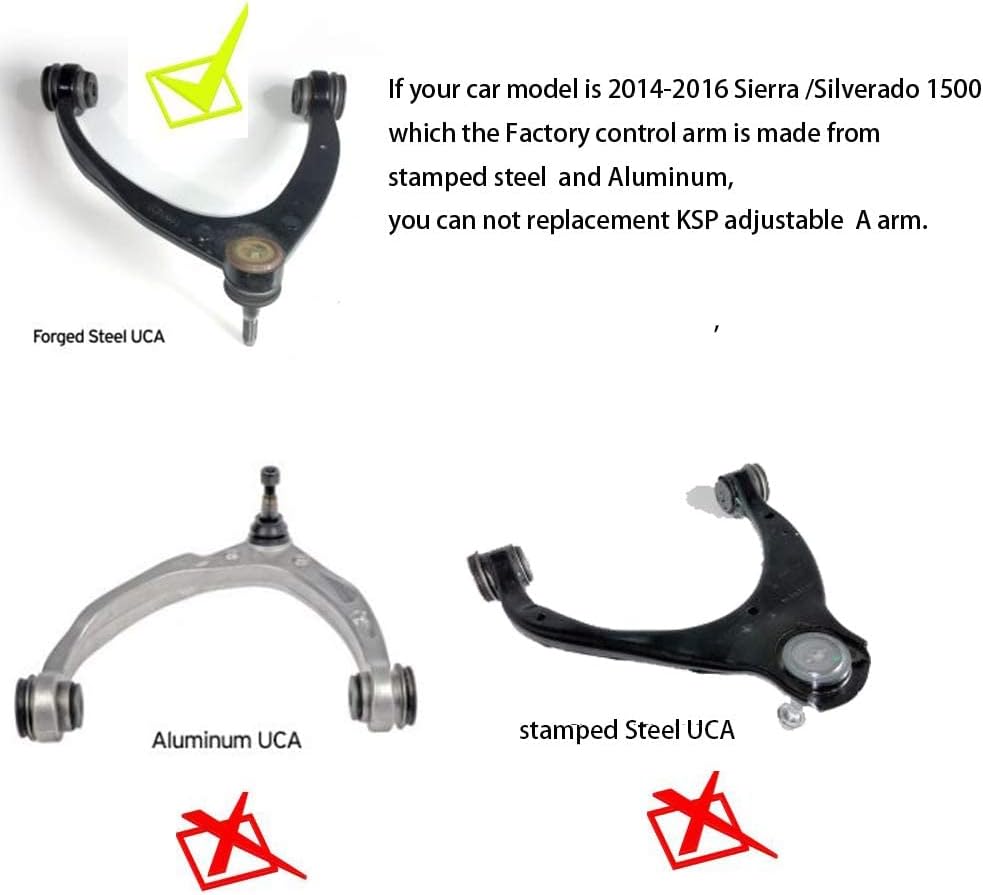 Tubular Upper Control Arm for 07-16 Silverado Avalanche Tahoe Sierra Yukon 6-Lug 2WD/4WD U21688