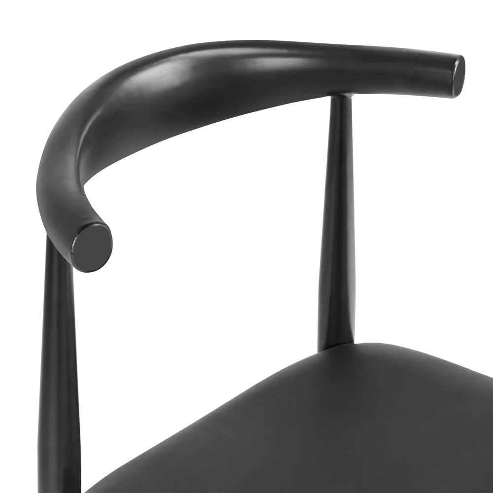 Black Fabric Leather Dining Chairs D2870