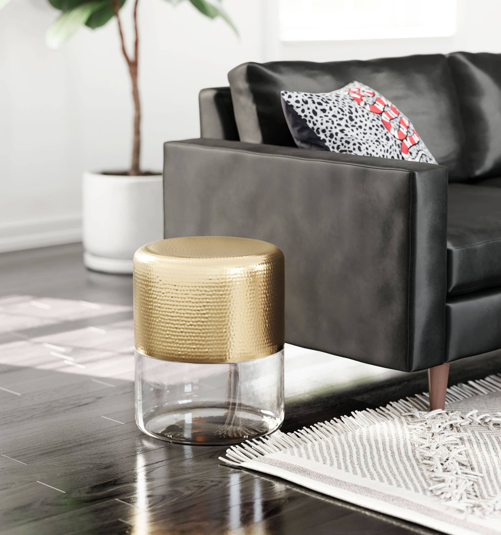 Clear & Gold Side Table F149278