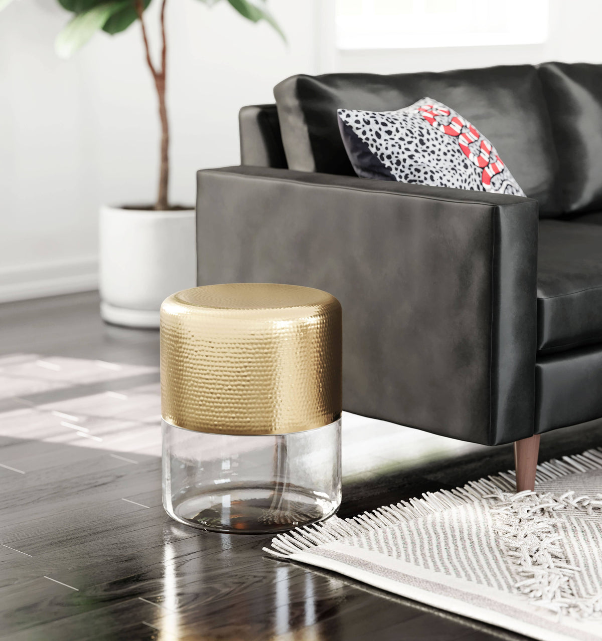 Clear & Gold Side Table F149278