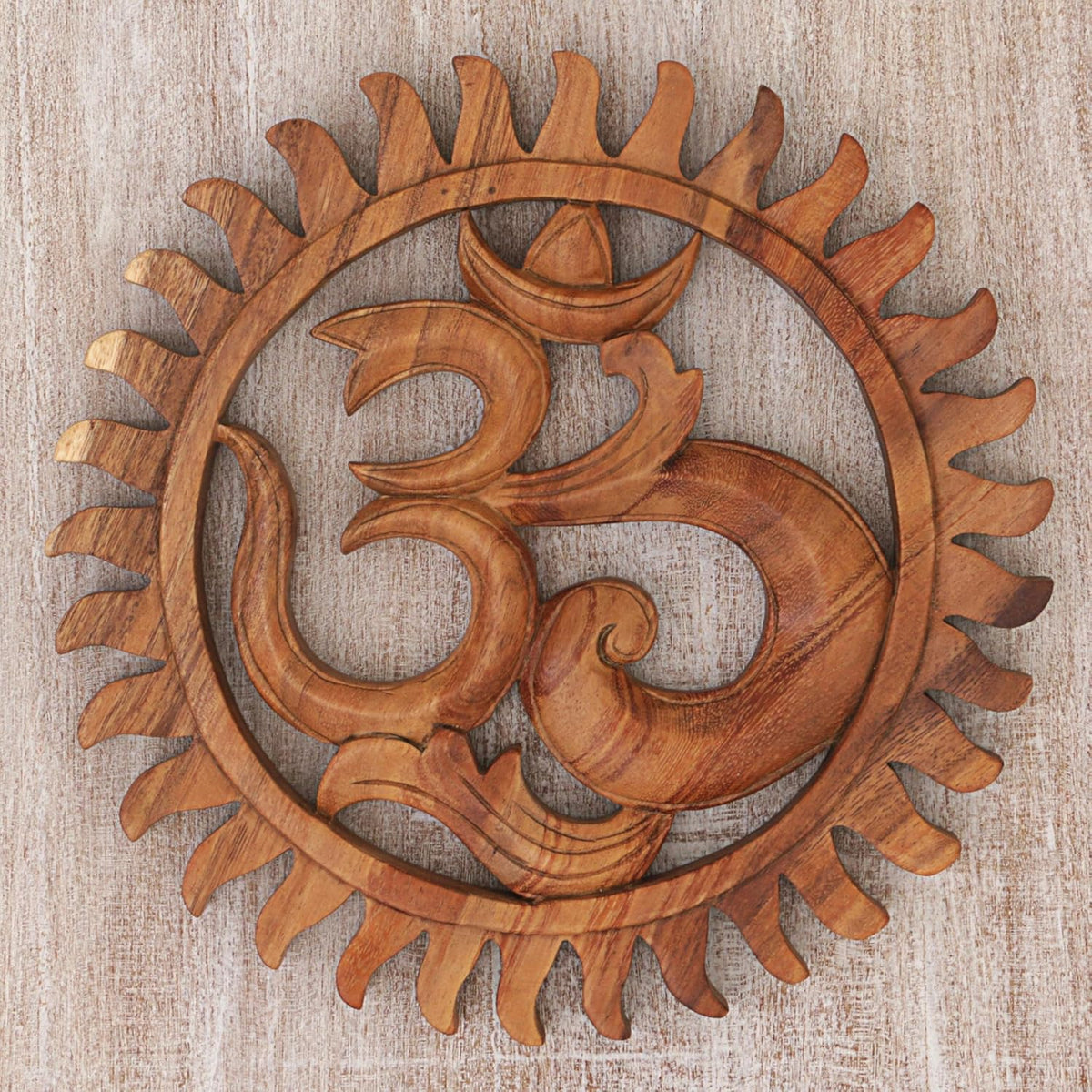 Brown Hand Crafted Suar Wood Relief Panel D60319