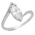 14k white gold marquise cut clear simulated diamond engagement ring size 9.75 S5233