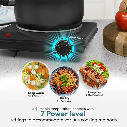 Electric Hot Burner, Single, Black Y427