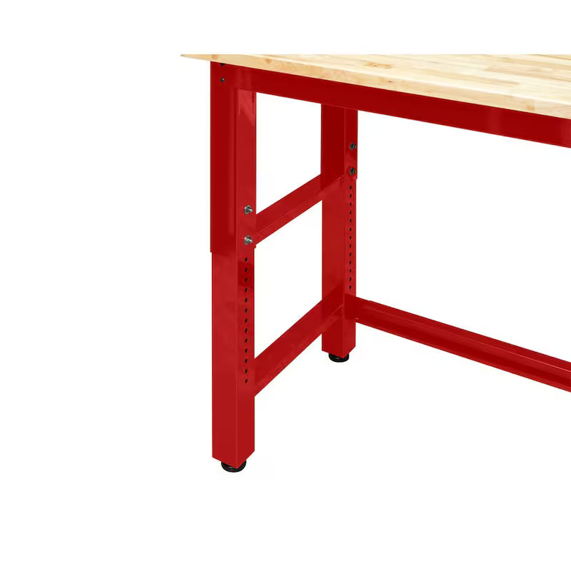 8 ft. Adjustable Height Solid Wood Top Workbench A651020