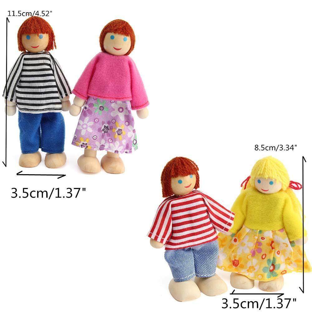 Wooden Dolls Playset Set of 4 People with Dog W5968