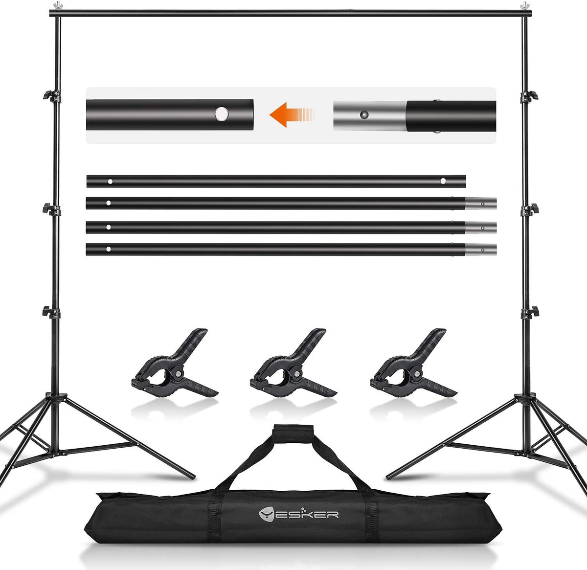 10ft Adjustable Backdrop Stand with Carry Bag B266100