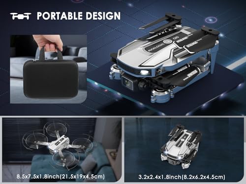 Black Mini Drone with Camera, Remote Control Quadcopter with 1080P HD Live Video Camera, 2 Batteries G65284