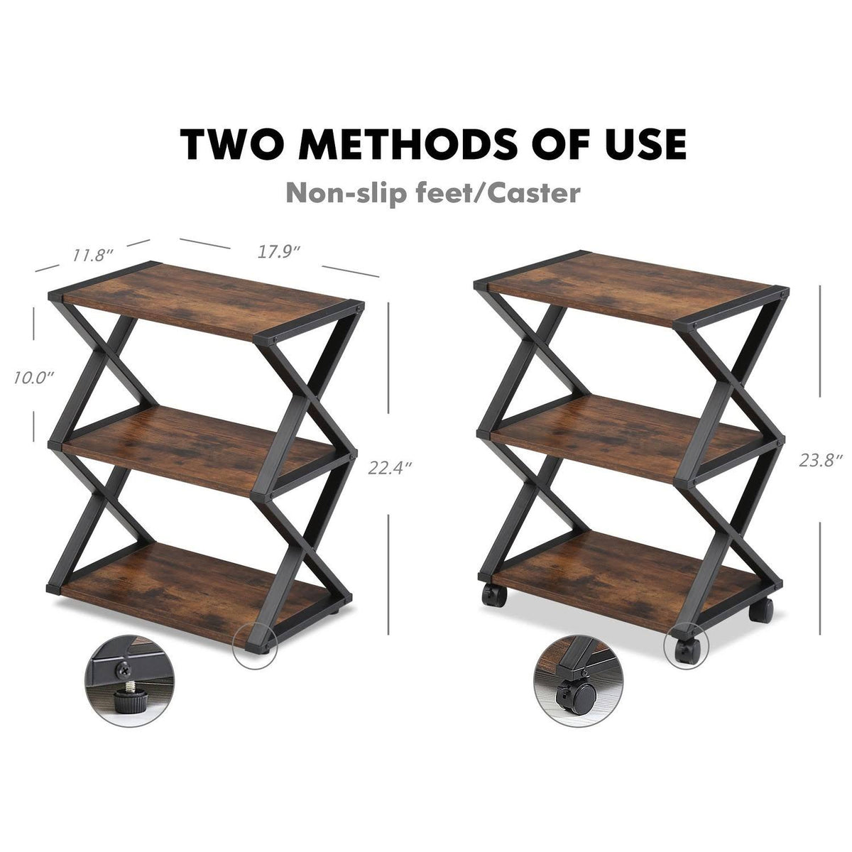 3 Tiers Wood and Metal Printer Stand E592