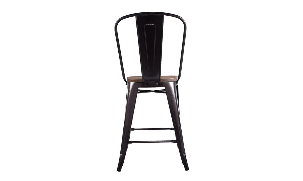 Copper Set of 4 Metal Wood Counter Stool Bar Chairs G260