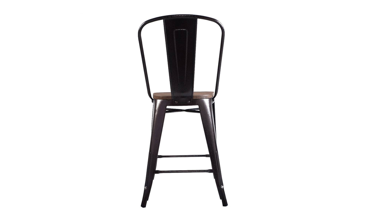 Copper Set of 4 Metal Wood Counter Stool Bar Chairs G260
