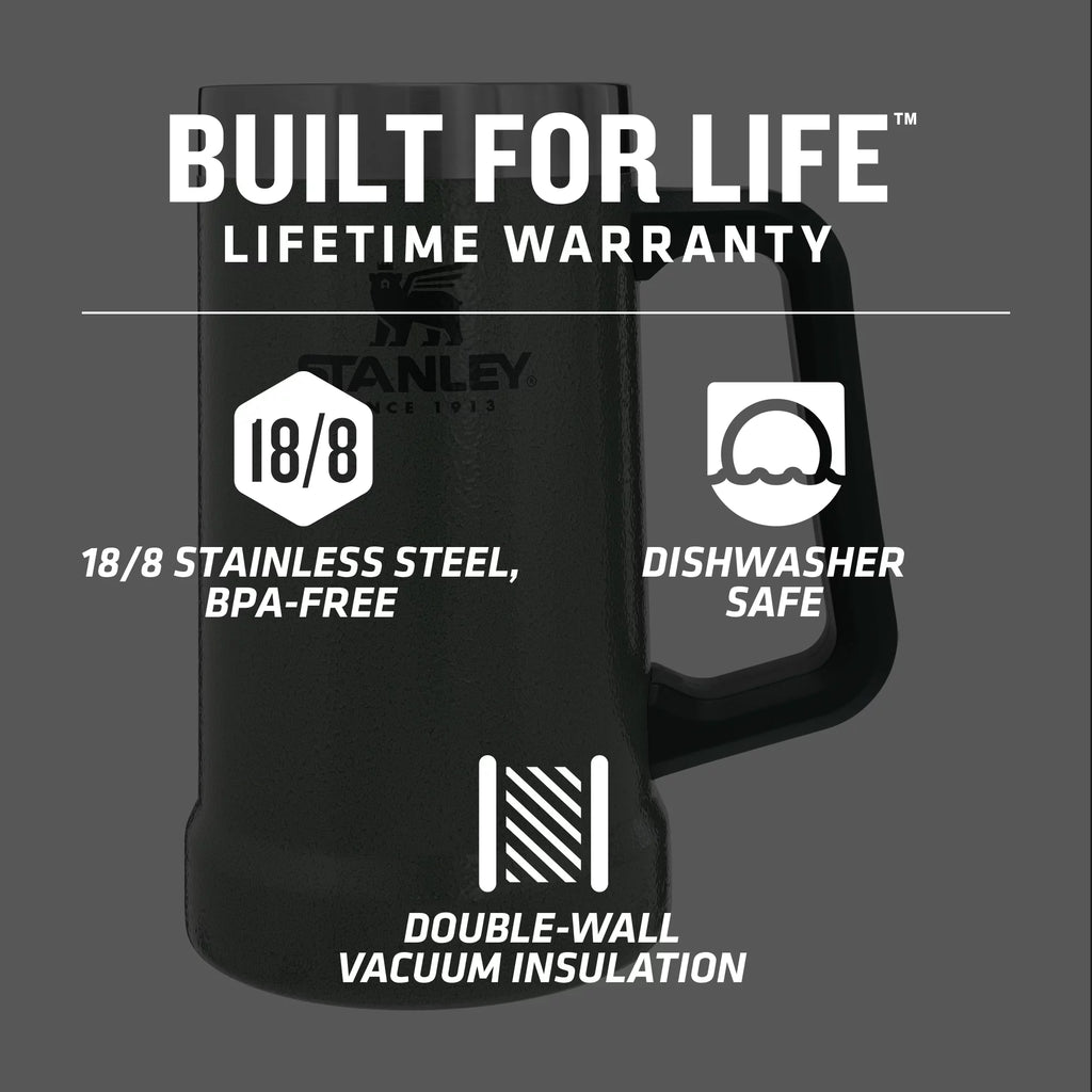 24 oz Vacuum Insulated Stainless Steel Beer Mug F3073