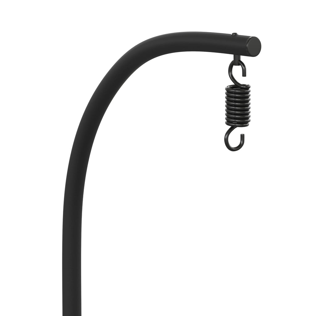 Black Powder Coated Steel Hanging Hammock Chair C-Stand with Spring Hook J247