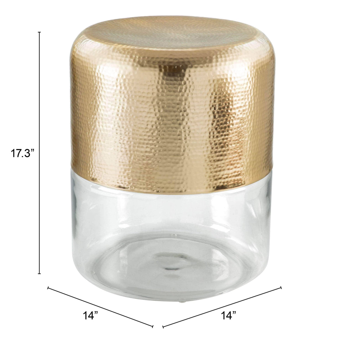 Clear & Gold Side Table F149278
