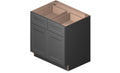 Grey 2 Doors 2 Drawers 1 Shelf Base Cabinet High-Density Fiberboard Z611